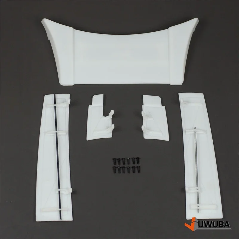 Simulation White Tail Wing Spoilers Upgrade Parts for 1/14 Tamiya RC Truck Trailer Tipper VOLVO FH16 750 56360 4X2 Car Diy Parts