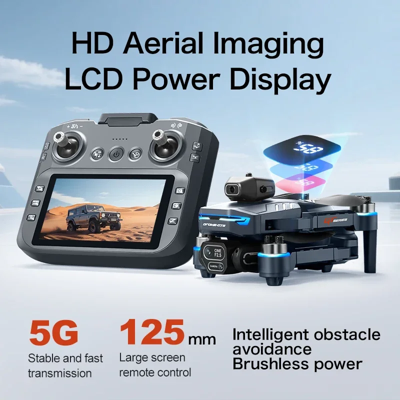 GT8 Obstacle Avoidance with 4.3-inch Screen Aerial Photography Brushless Drone Dual Lens WIFI Professional Aerial Camera Drone
