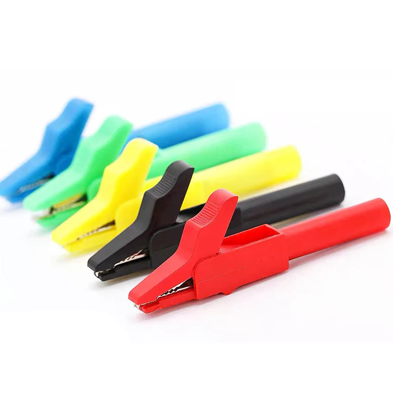 

4/10pcs Alligator Clip to 4mm Banana Female Jack Test Adapter Crocodile Clamp Compatiable with 4mm Banana Plug