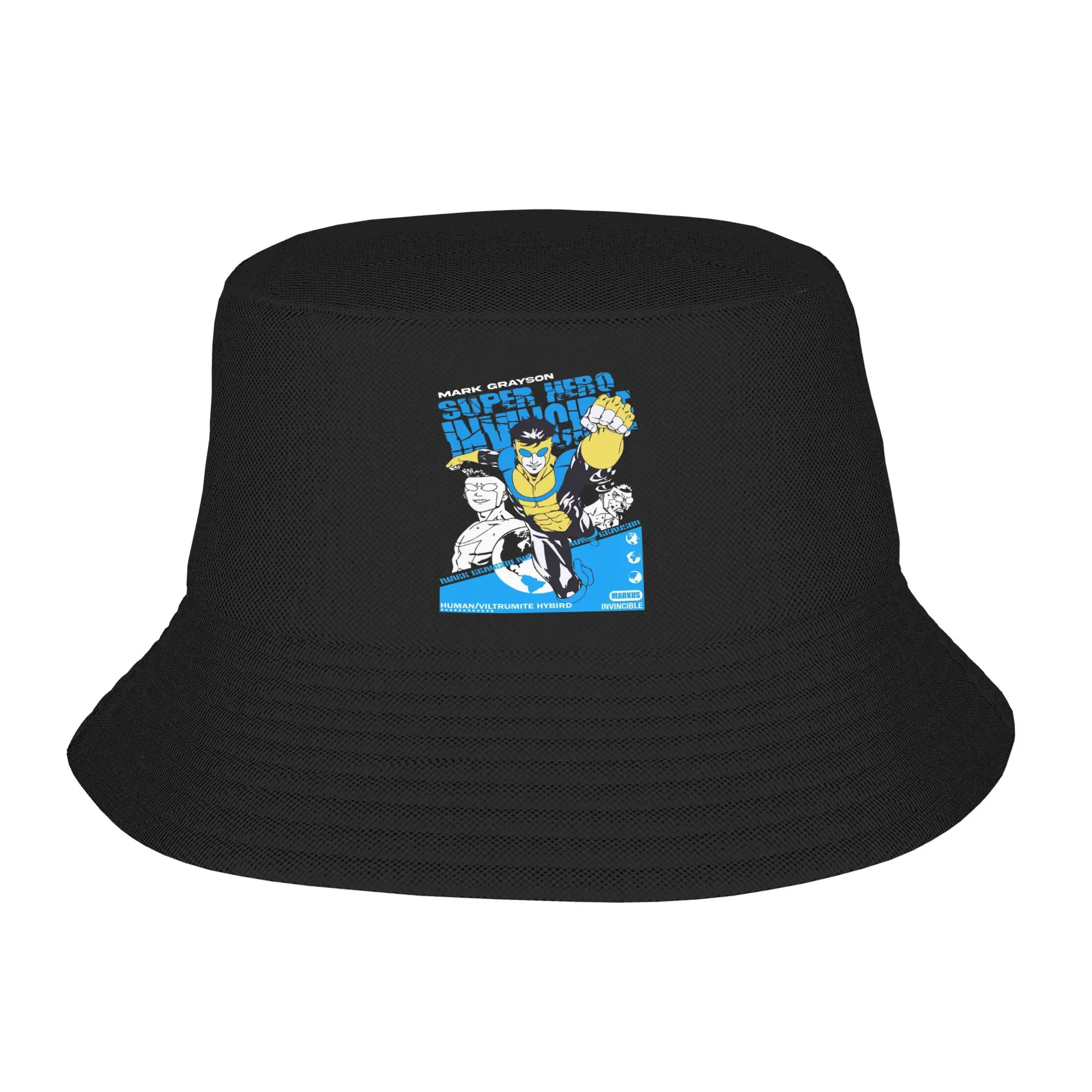 Women Men Bucket Hats Invincible Mark Grayson Vintage Vocation Getaway Headwear Camping Fishing Caps  Bob Hat Birthday Gift Idea