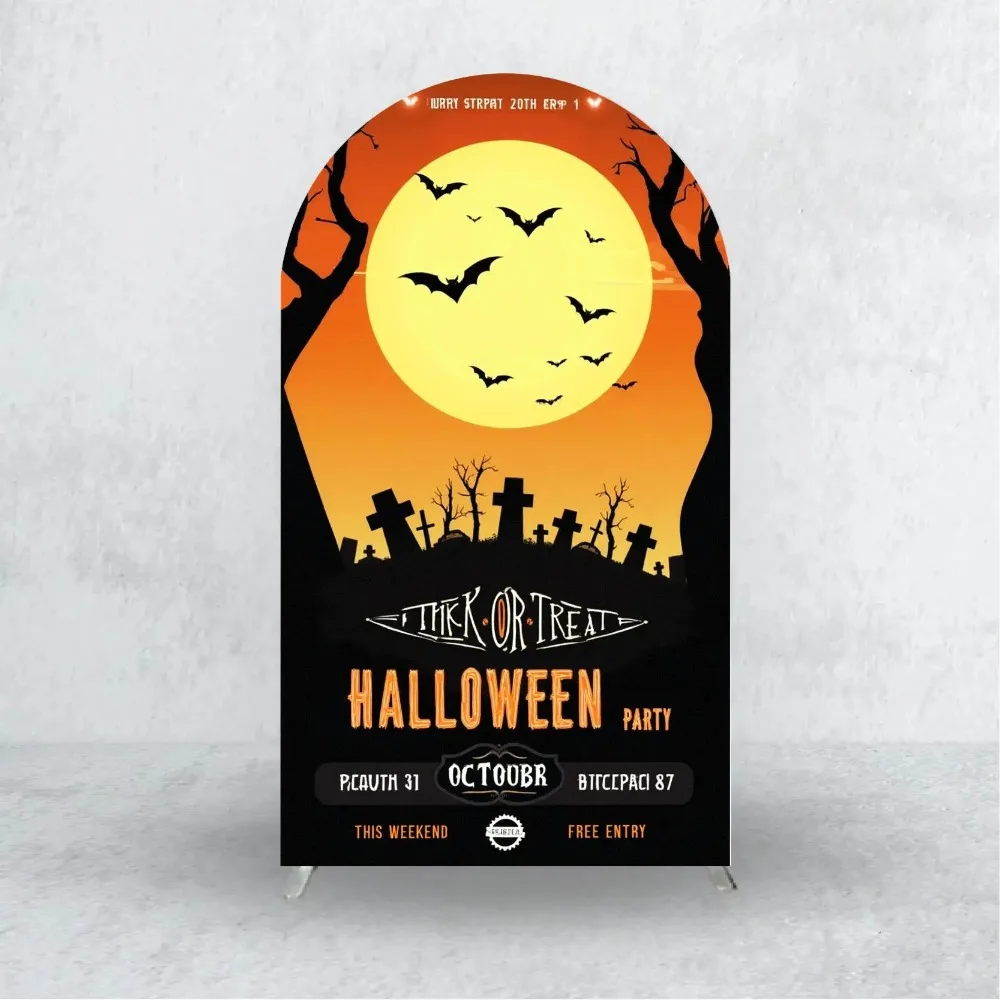 Halloween Arch Background Cover Elastic Fabric Photo Background Decoration Suitable for Halloween Holiday Decorations