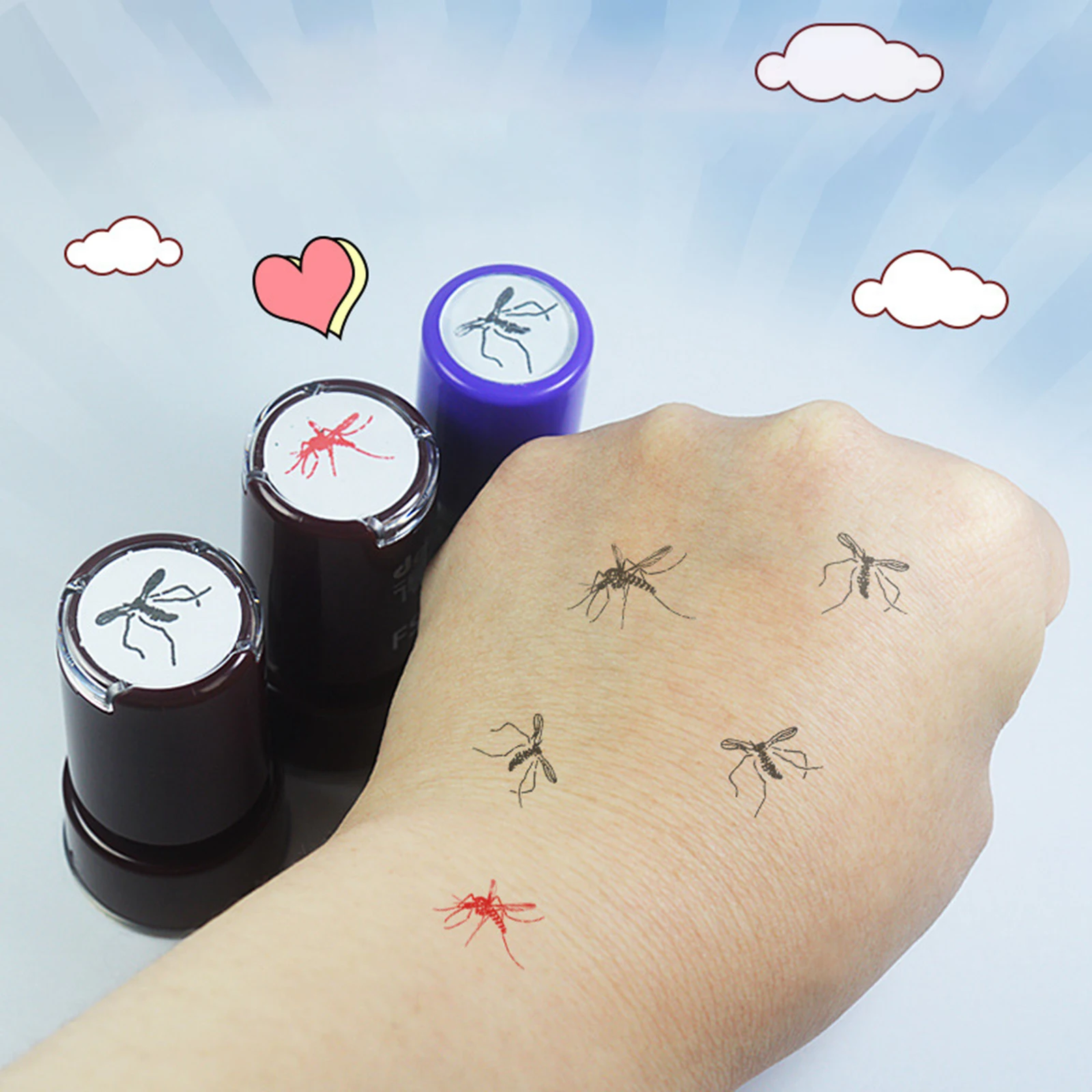 Funny Dead Mosquito Seal Spoof Stamp Novelty Insect Cartoon Stamps Seal Spoof Stamp Self-Inking Mosquito Stamps For Kids