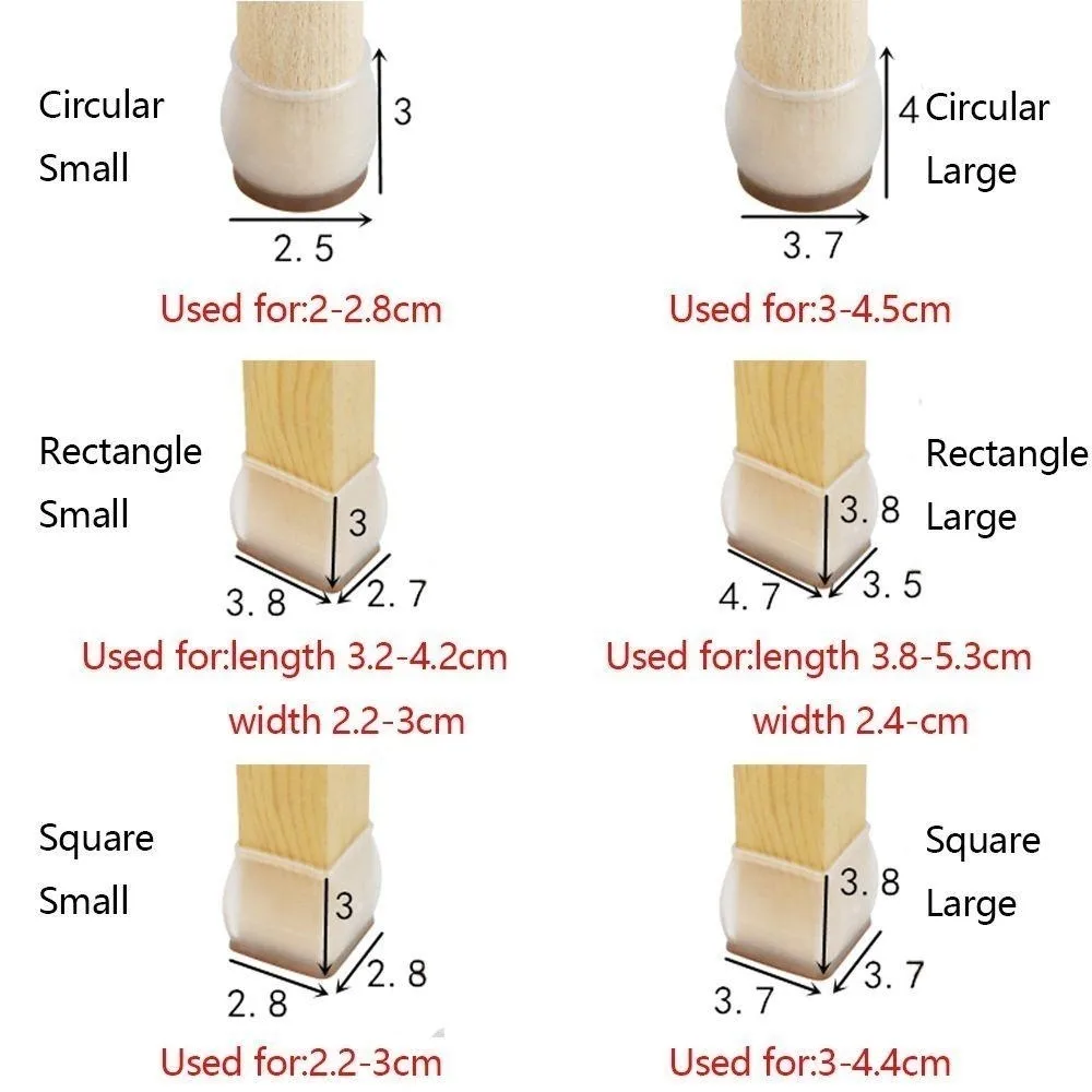 Nuovi cappucci per gambe per sedie in gomma protezioni per pavimenti gambe per tavoli fondo antiscivolo tappetino per piedi muto gambe per mobili