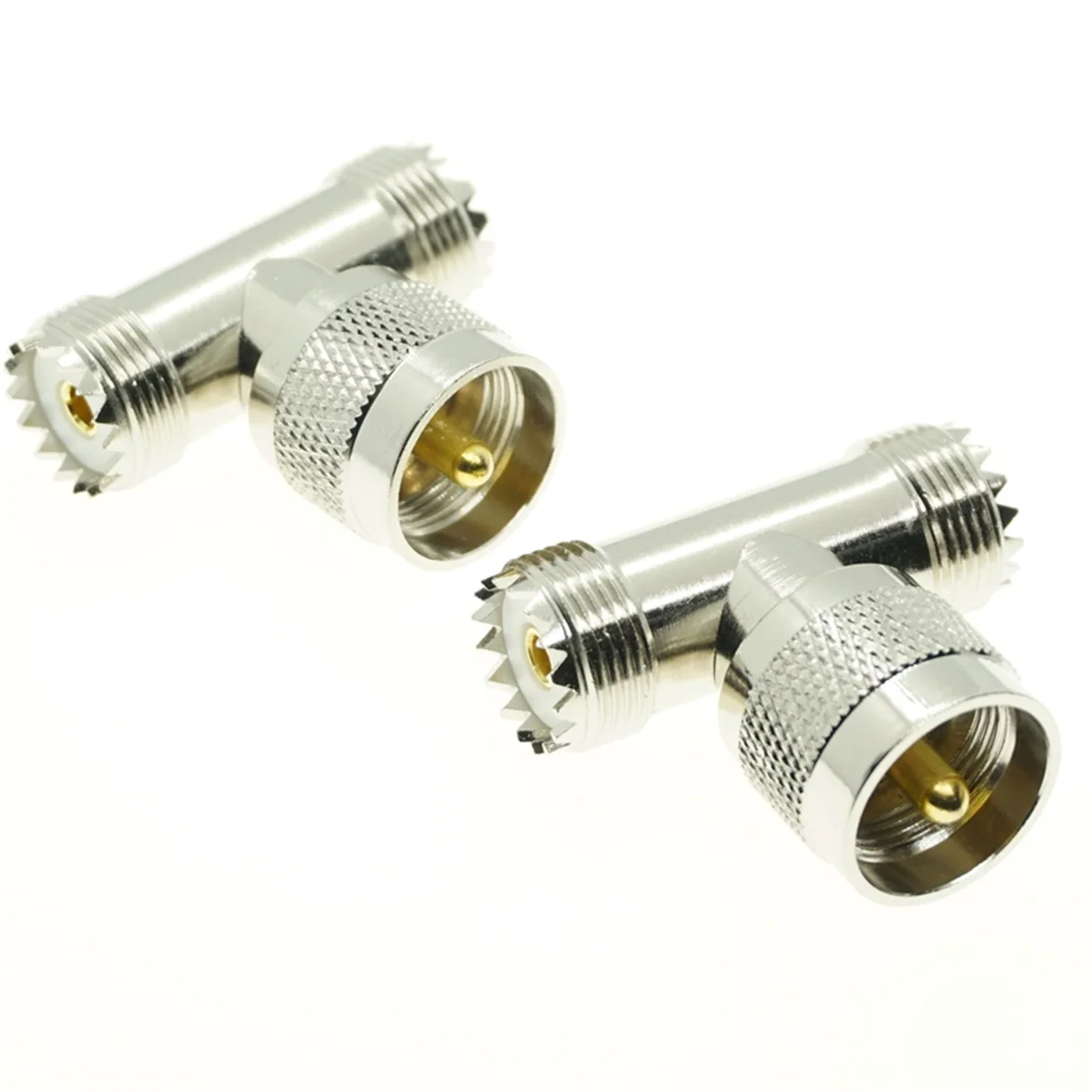 SL16 UHF PL259 Male plug To UHF SO239 Double jack Female Connector UHF male to 2x Female Tee Type 3 Way T Splitter Adapter