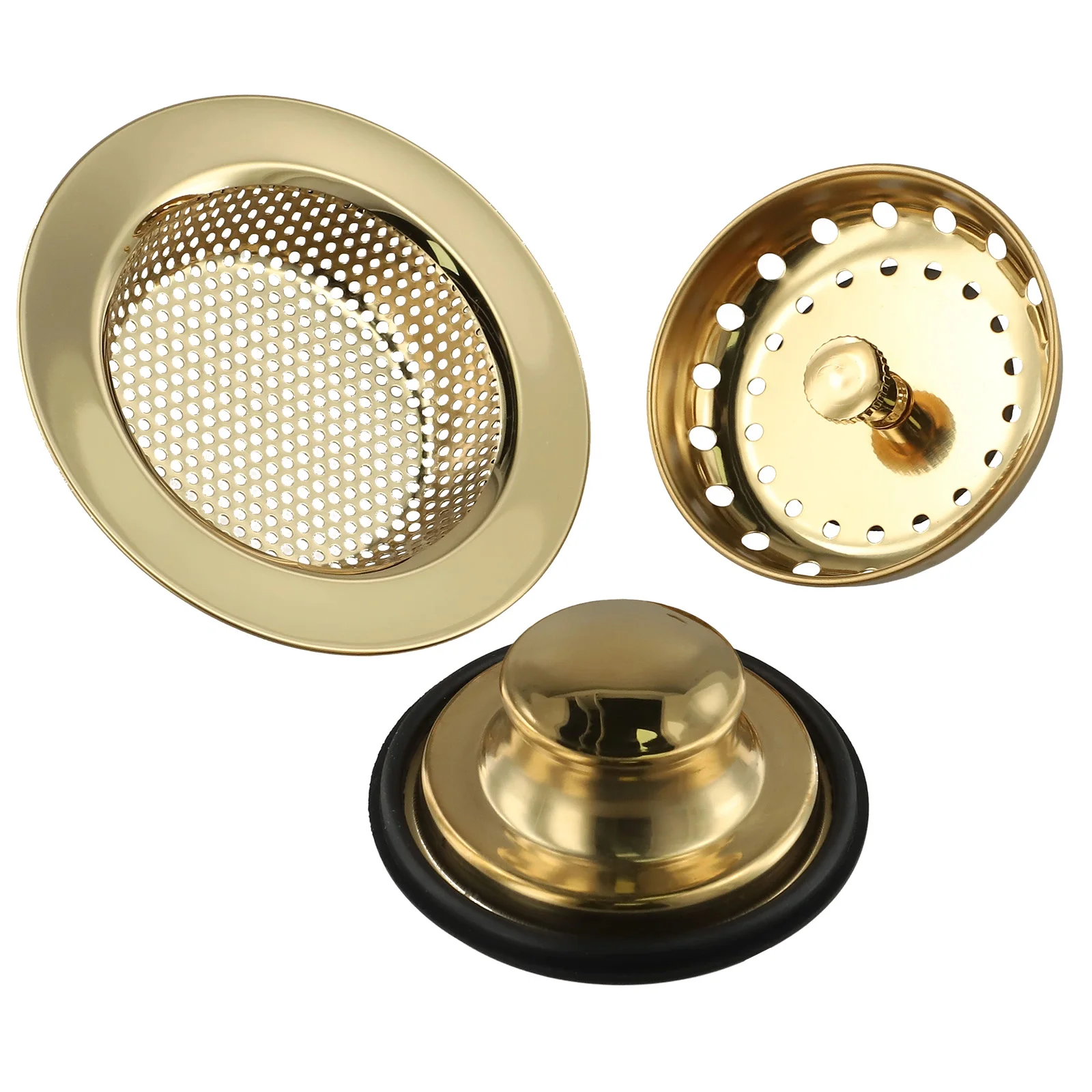3Pcs Kitchen Sink Drain Strainer Stopper Stainless Steel Garbage Disposal Plug Anti-Clogging Kitchen Sink Filter Sieve Basket