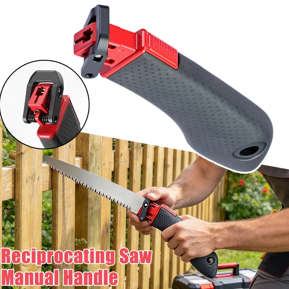 Aluminum Alloy Anti Slip Universal Handle Portable Woodworking Saw Handle Reciprocating Blade Manual Handle Universal Interface