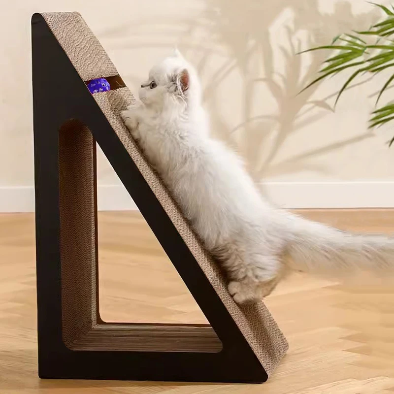 Triangular cat scratching board toy corrugated paper vertical cat scratcher durable cat scratching mat