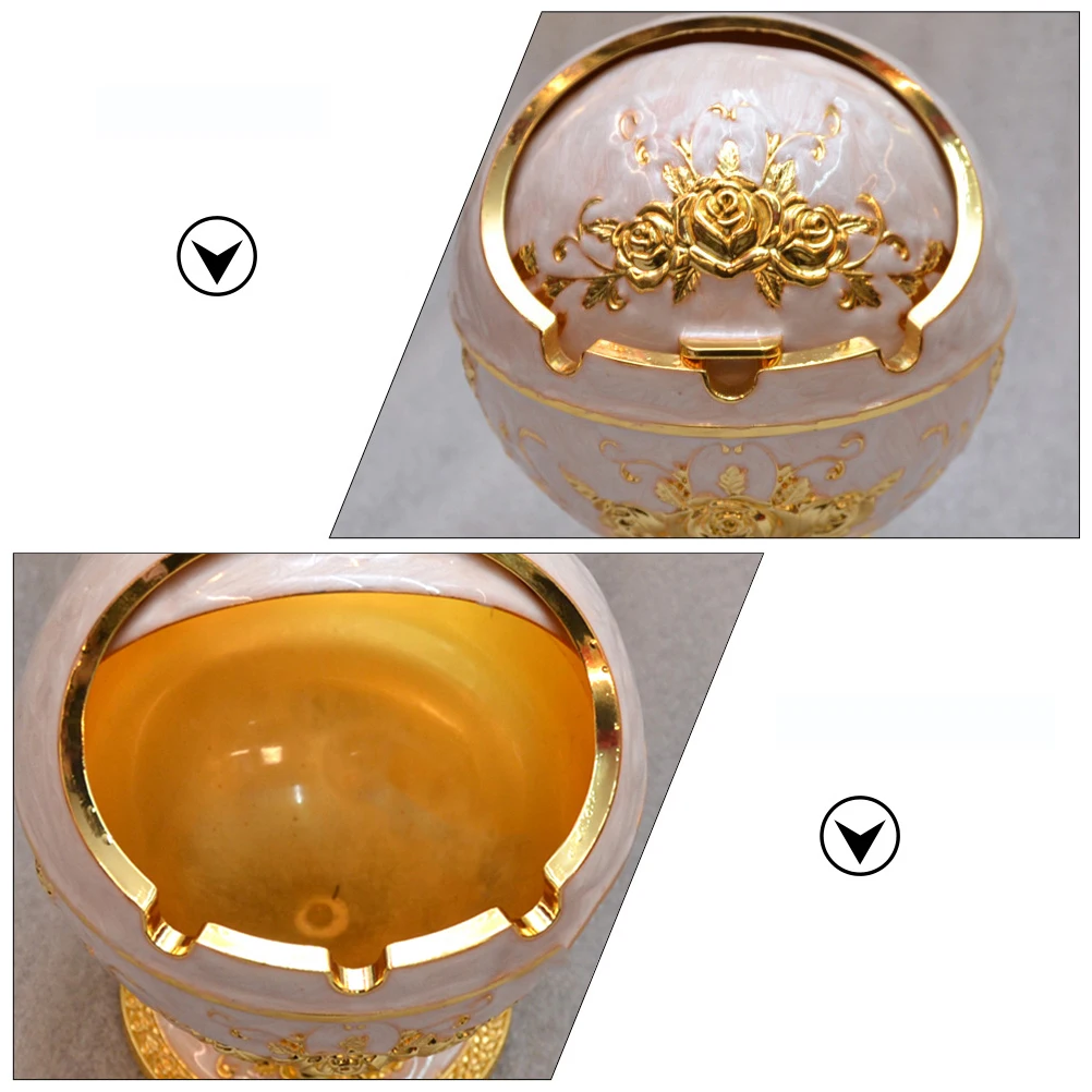 

Retro Cigar Ashtray Decorative Alloy Office Home Hotel Dorm Teahouse Dustproof Type Vintage Storage Tobacco Cigarette