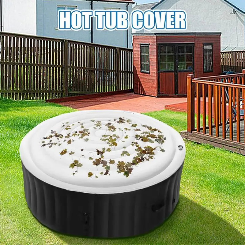 145 cm Diameter jacuzzi Inflatable Cover Energy Saving Round Hot Tub Lid Outdoor Spa Pool Windproof Rain Overflow Thermal Cover