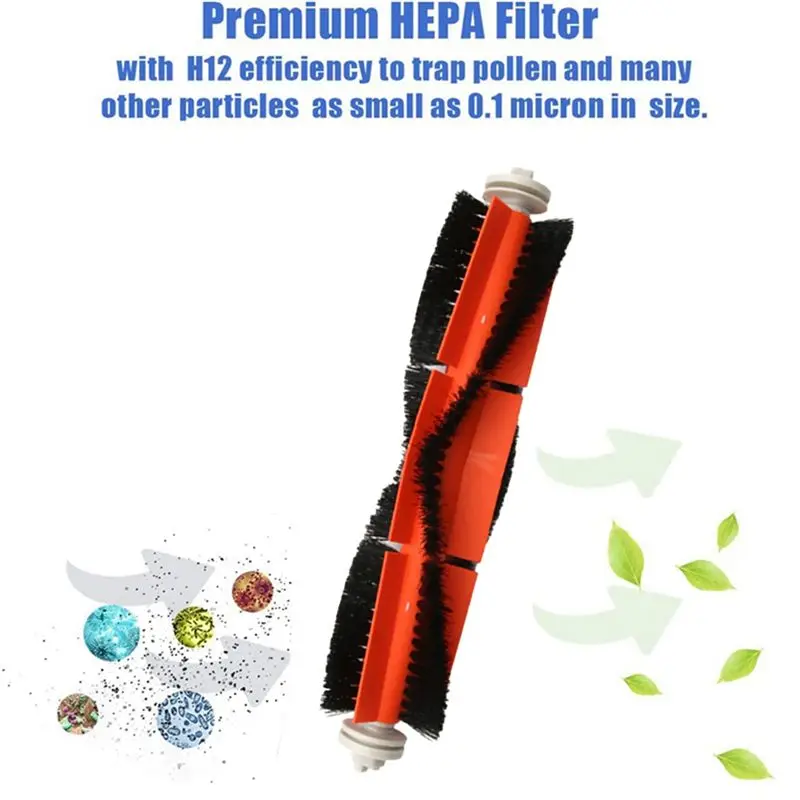 A95G 11 قطعة مكنسة كهربائية الجانب الرئيسي فرشاة ممسحة القماش قطع الغيار ل Xiaomi Mijia SDJQR01RR 1S / S50 S55 T6 T7 P50 #4