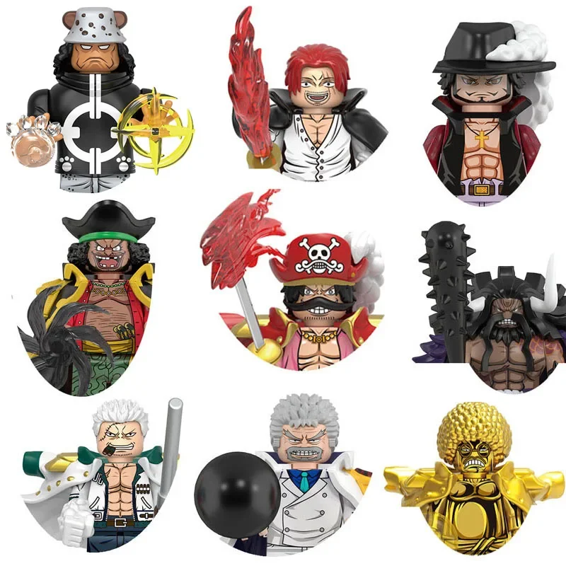 

X0357 X0356 Gol D Roger Japanese Anime Series Cartoon Building Blocks Mini Figures Heads Kids Toys Luffy Zoro mould king