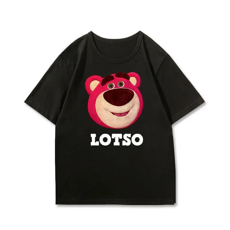 ديزني الفراولة الدب الحلو لطيف طباعة أزياء المرأة عالية الجودة طاقم الرقبة تي شيرت فضفاض زائد حجم قصيرة الأكمام أعلى #3