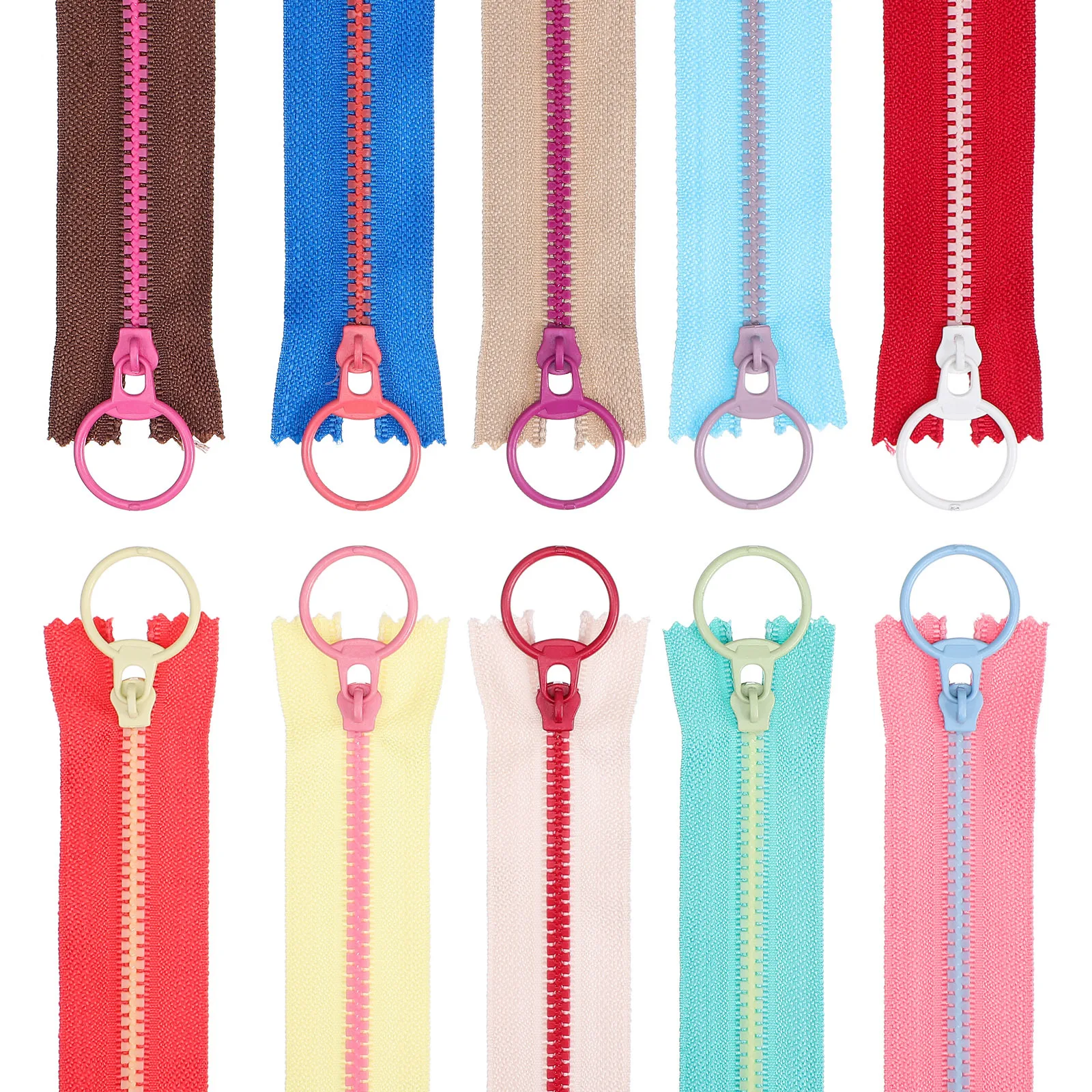 

20Pcs Colorful Separating Zippers Sturdy Design for Bags Purses Jackets Universal Zipper Replacement Sewing Zipper Fix Kit