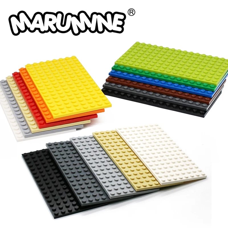 Marumine-家のビルディングブロックのベースプレート、都市の基本ボード、DIYレンガのアクセサリー、mocパーツ、8x16、92438、20個