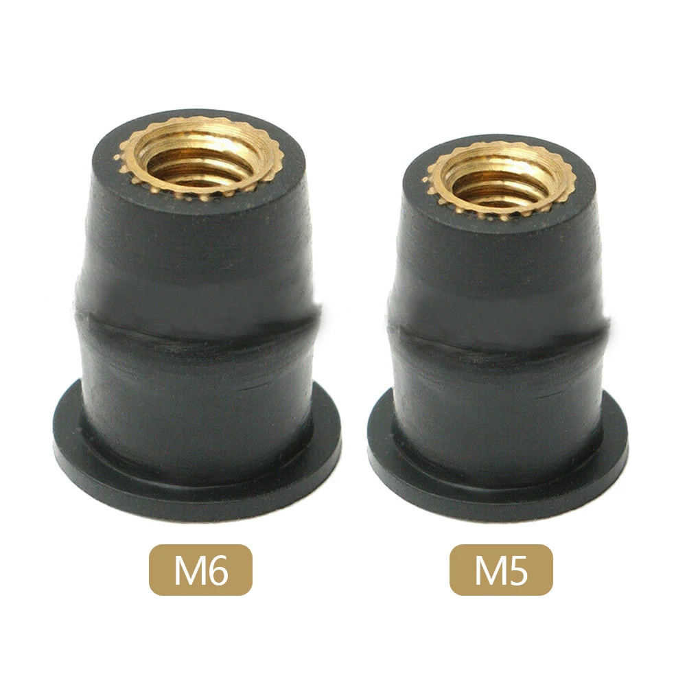 10PCS M4/M5/M6 Metric Fairing Cowl Fastener Blind Fastener Motorcycle Windscreen Fastener Windshield Screws Rubber Well Nuts