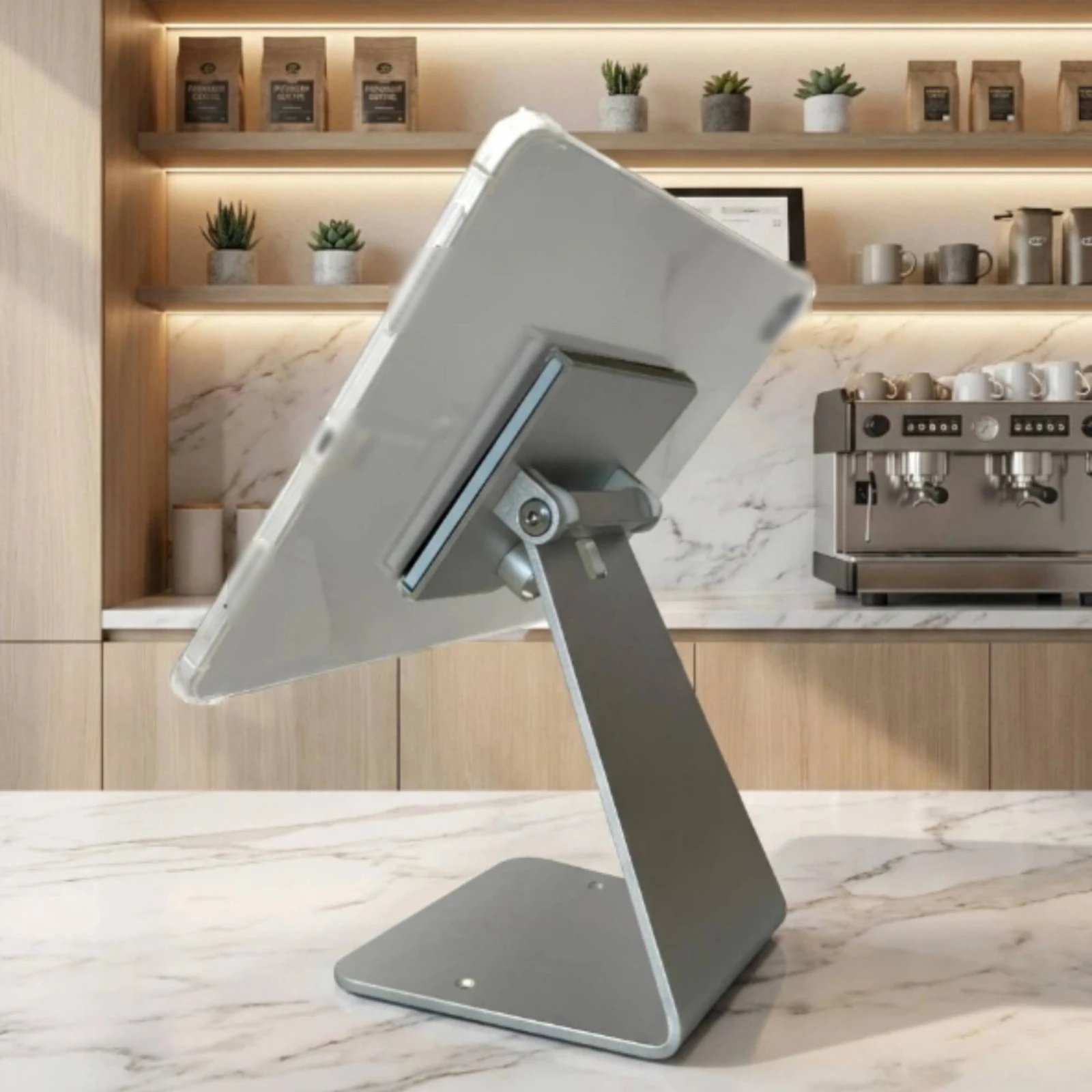 Tablet Stand with Lock Secure Locking Tablet Stand Aluminum-Alloy Counter for Retailers, POS Stations, Retail Counters