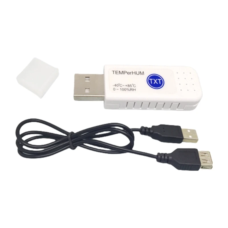 USB Temperature Data Logger Reusable Recorders Thermometers High Accuracy with Email Alarm Data Storage for Warehouse