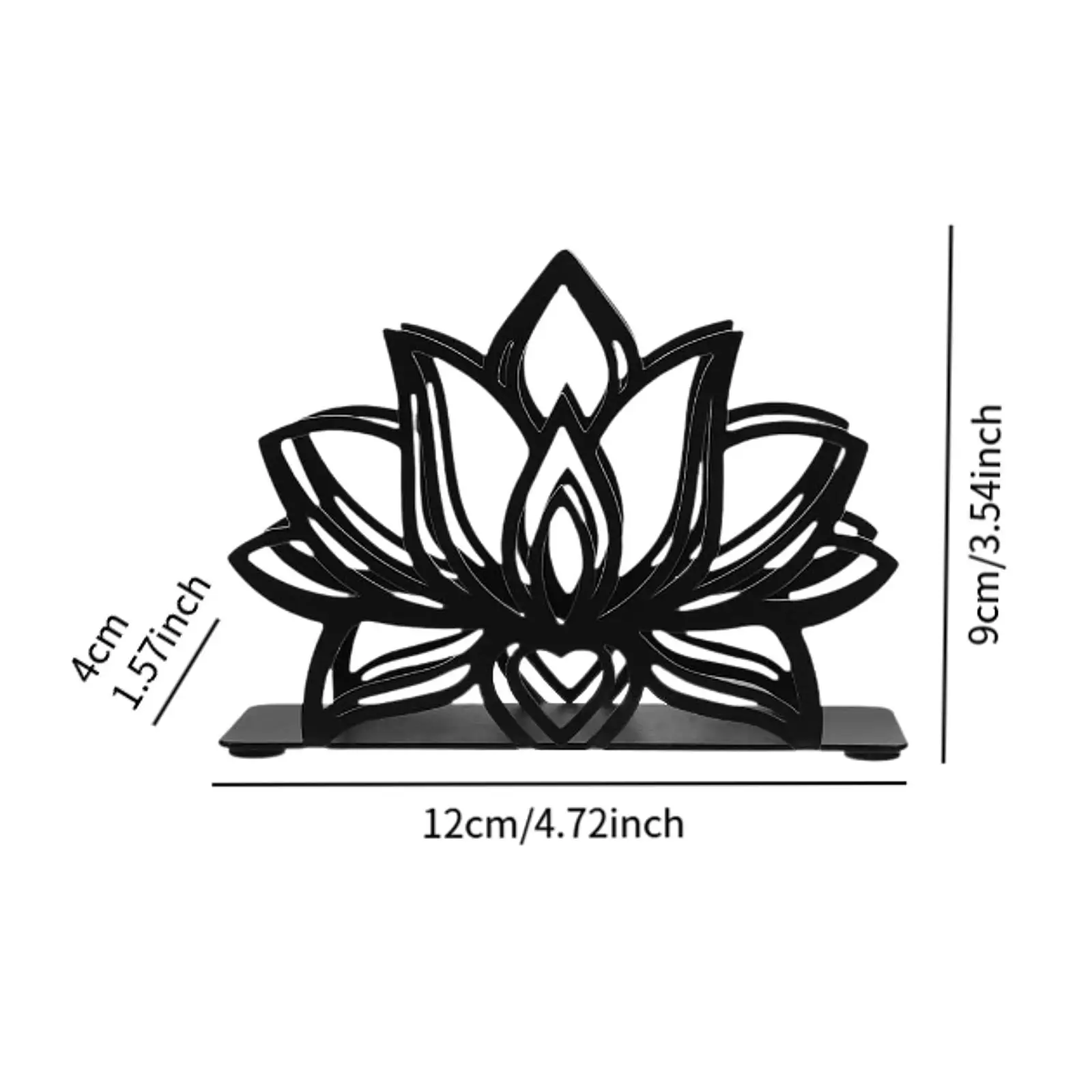 4xLotus Napkin Holder Vintage Metal Organizer for Farmhouse Restaurant Kitchen