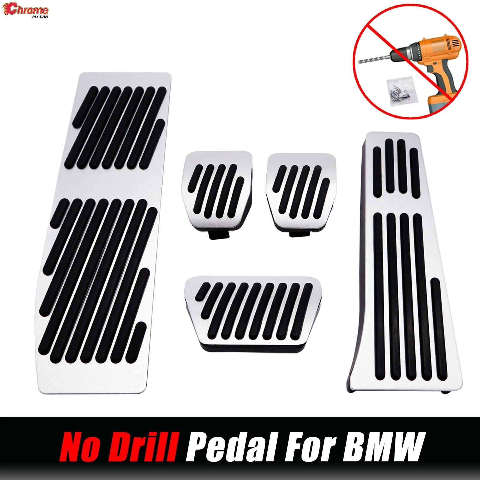 No Drill MT Gas Brake Clutch Rest Pedal For BMW E90 E91 E92 E93 M3 F10 F11 F07 F06 F12 F13 F01  E84 Non-slip Waterproof 3 Series