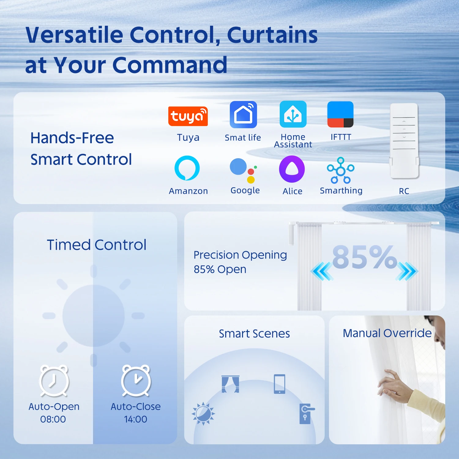 OneSmart Battery Version Tuya Zigbee Electric Automatic Smart Curtain Motor Support Home Assistant Google Assistant Alexa view 2
