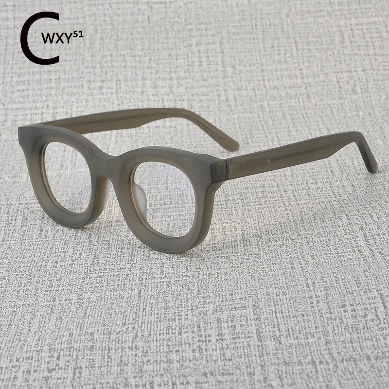 

Fashion Matte Acetate Circular Men Glasses Frame High-quality Vintage Handmade Eyeglasses Women Myopia Reading Optical Eyewear