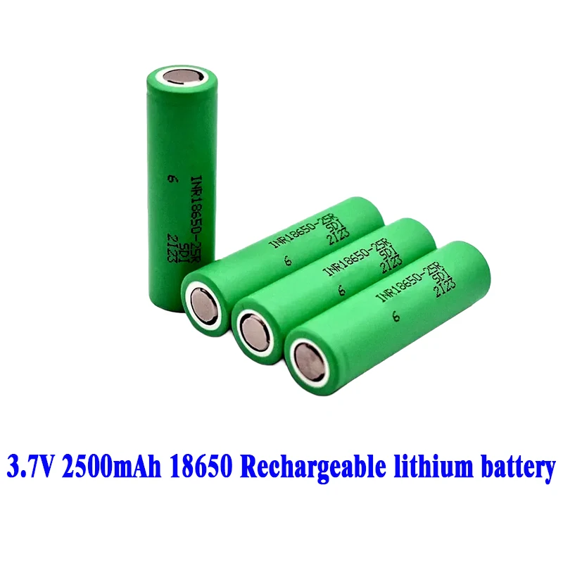

Original 3.7V 2500mAh INR18650 25R 2500mAh Rechargeable Battery Long Cycle Life for Flashlight Headlamp