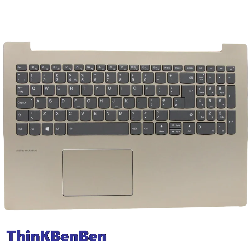 UK English Champagne Keyboard Upper Case Palmrest Shell Cover For Lenovo Ideapad 520 15 15IKB 5CB0N98720