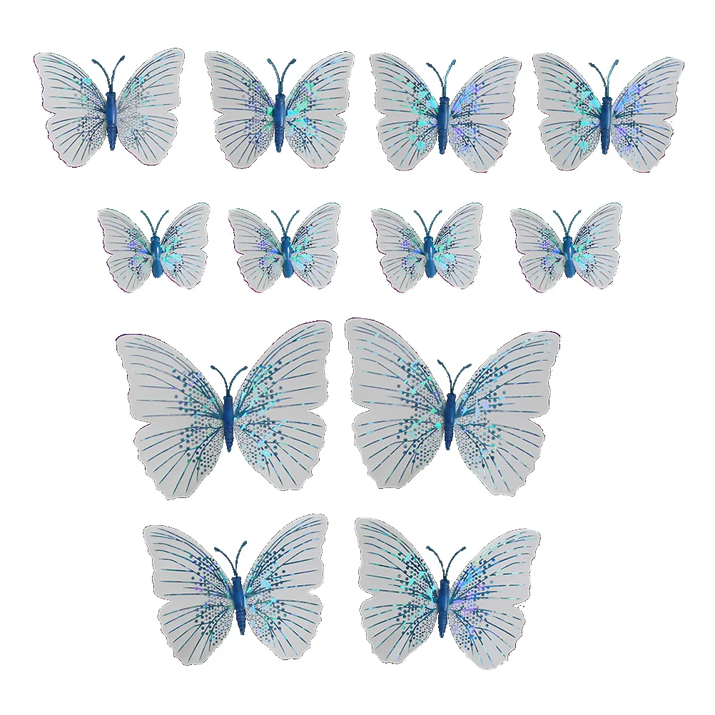 

12 Pcs Butterfly 3D Fridge Magnets PVC Refrigerator Magnet Decorative Stickers For Office Home Whiteboard Party Wedding