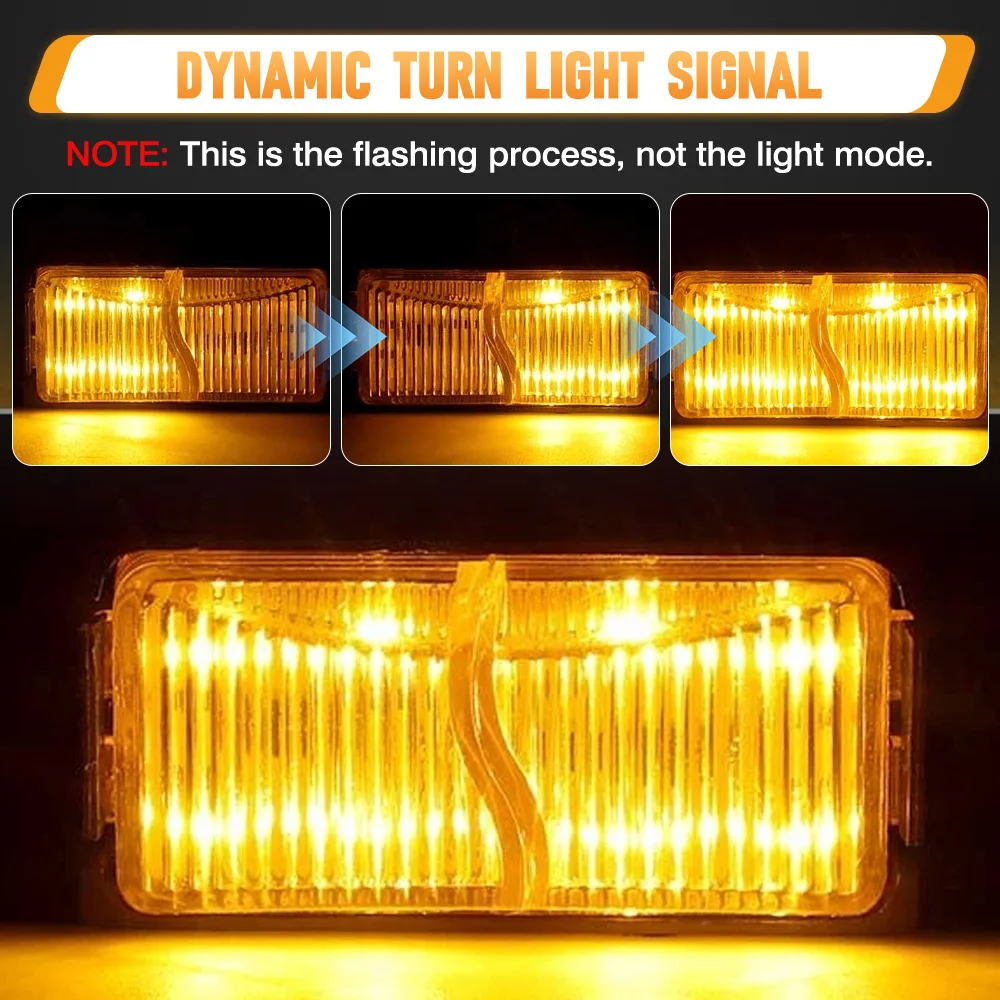 

Universal 2pcs Red/Amber Cover Constant Red Light 8 LED Side Marker Light For trucks SUVs lorry trailer 10V-30V lighting systems