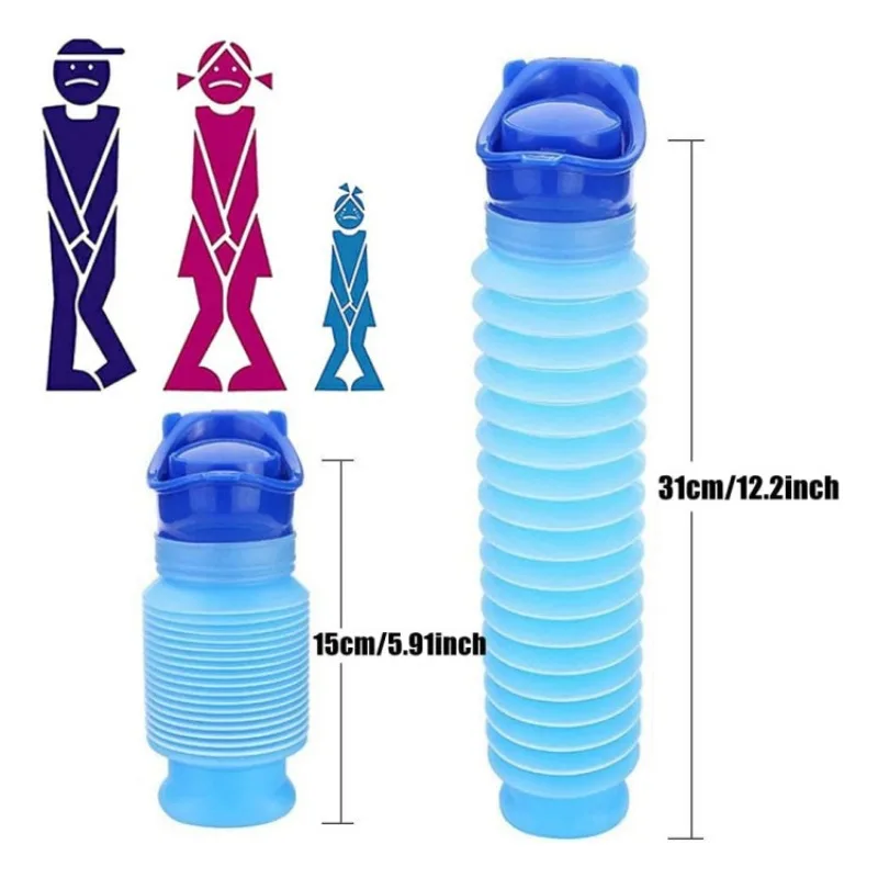 Portable Urinal Shrinkable Personal Mobile Toilet Potty Women Adult Kid Pee Bottle for Outdoor Car Travel Traffic Camping