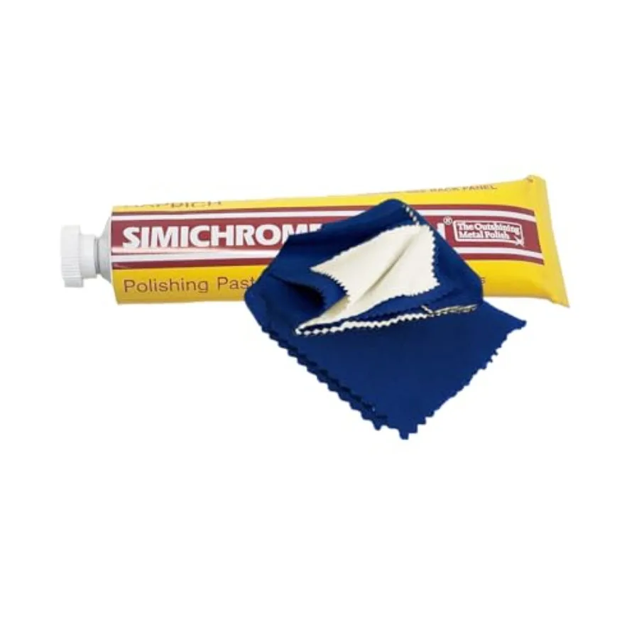 

Simi Polish - Metal Polish Compound for, Aluminum, Pewter and Jewelry Restoration - 50g Tube + Polishing Cloth