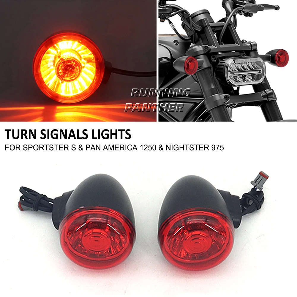 For Sportster S 1250S RH1250 Pan America 1250 S Nightster 975 RH975 Motorcycle Front Rear Turn Signal Kit Indicator Lights Lamp