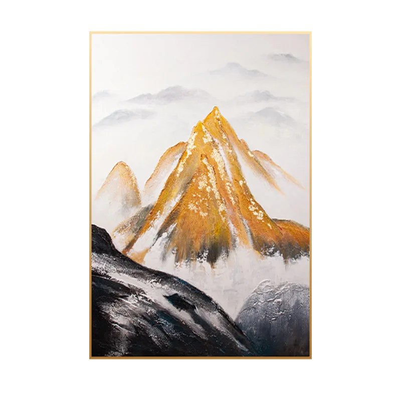 

Pure hand-painted oil painting Jinshan landscape texture decorative painting living room sofa background wall floor painting