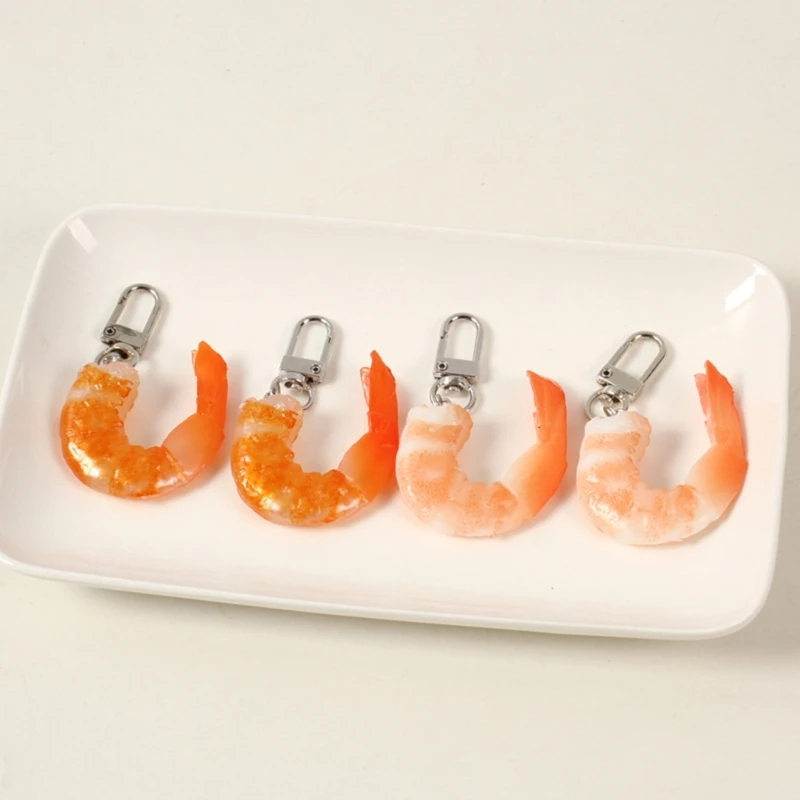 Funny Shrimp Meat Keychain Unique Party Gift Shrimp Meat Keychain Funny Bag Pendant Decoration Stylish Keyrings Ornament