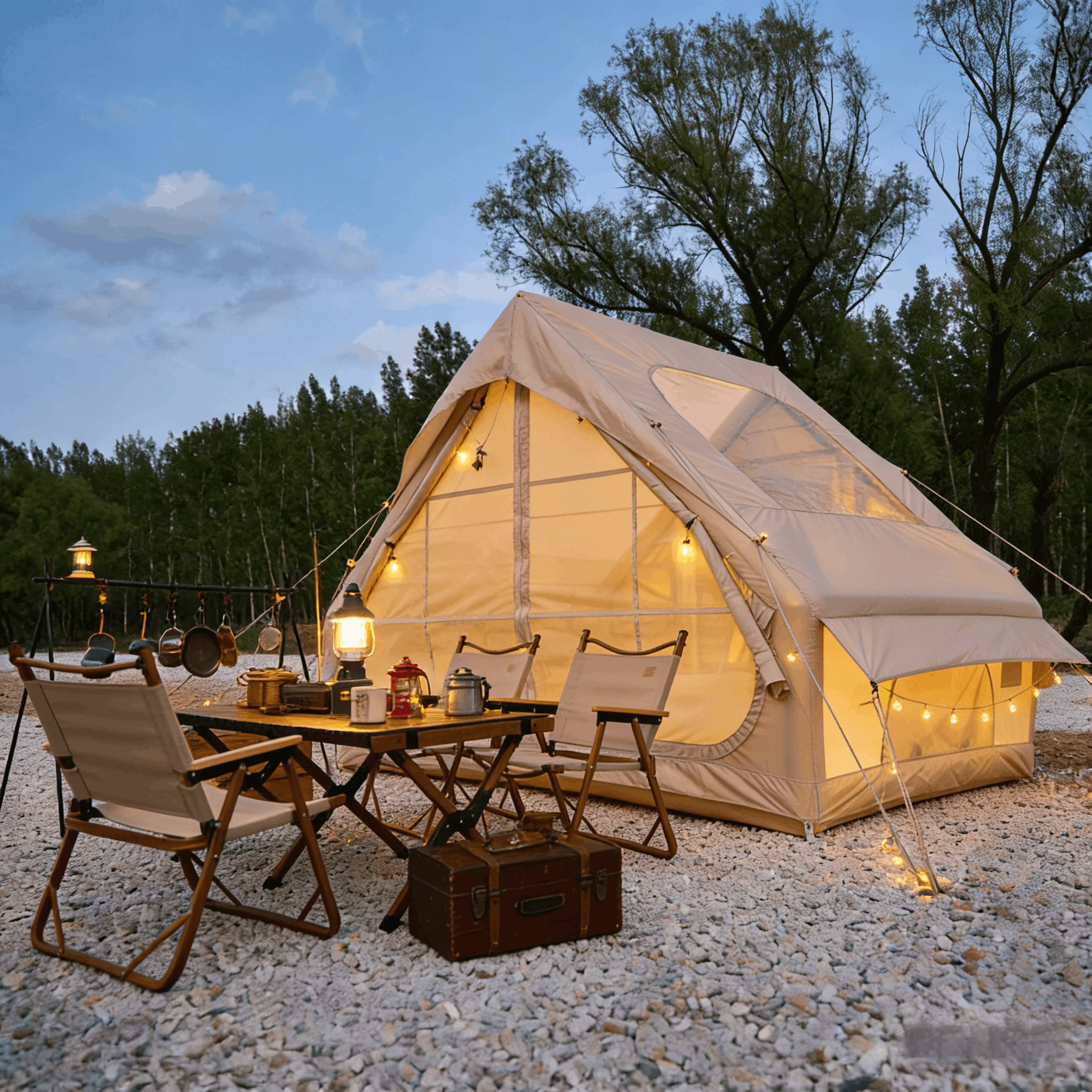 Frame Air Channel Tent Scenic Clear Window 300D Oxford Waterproof Festival Event Shelter Nomadic Habitat