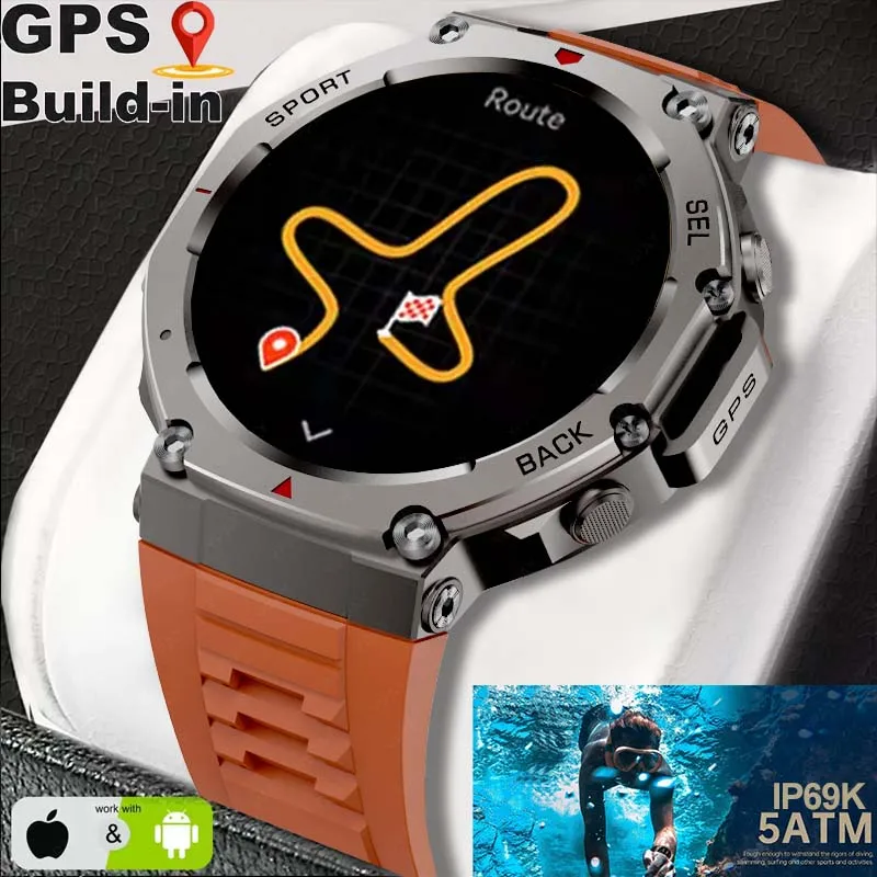 

New for Xiaomi T-Rex3 GPS Smart Watch 2025 Outdoor Military Smartwatch Men 5ATM Waterproof 170 Sport Modes Built-in GPS BT Call