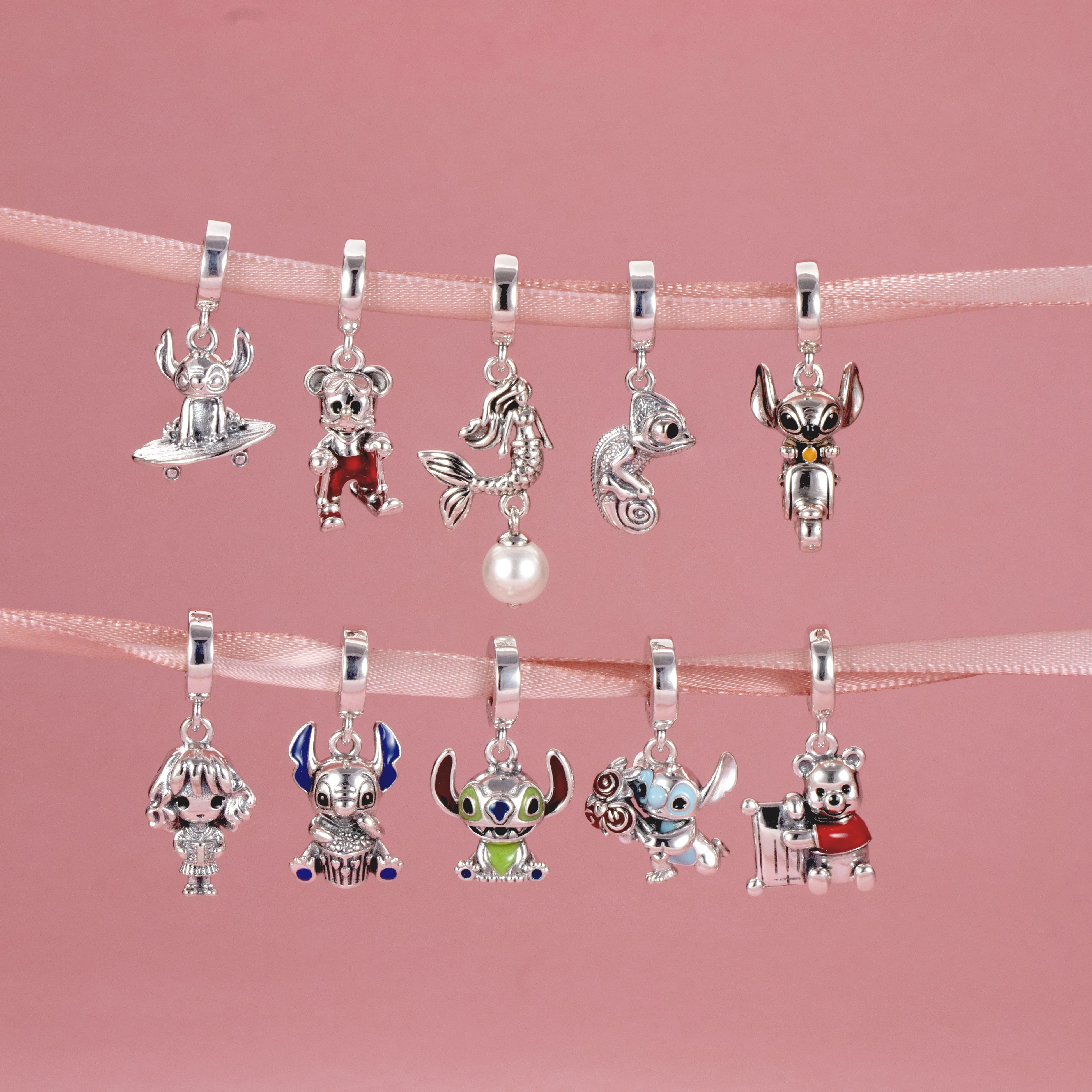 مجوهرات DSN s925 من الفضة الإسترليني حلية إبداعية على طراز ديزني للفتيات الصغيرات حلية أصلية لسوار الفتاة هدية مجوهرات فاخرة