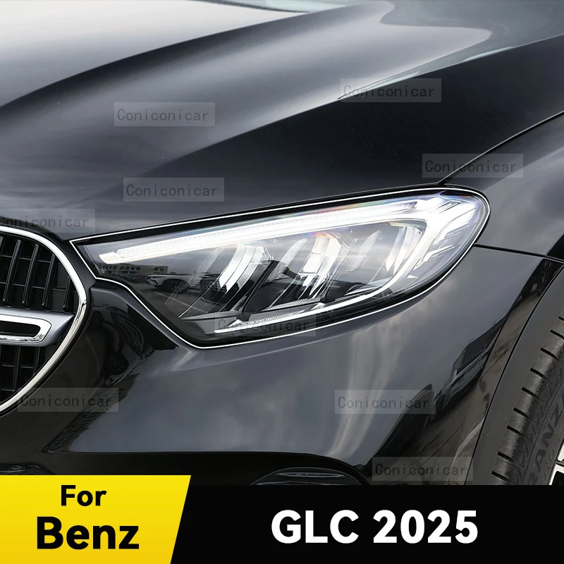 

Защитная пленка для фар автомобиля Mercedes Benz GLC 2025, прозрачная защитная пленка из ТПУ, аксессуары для фар против царапин