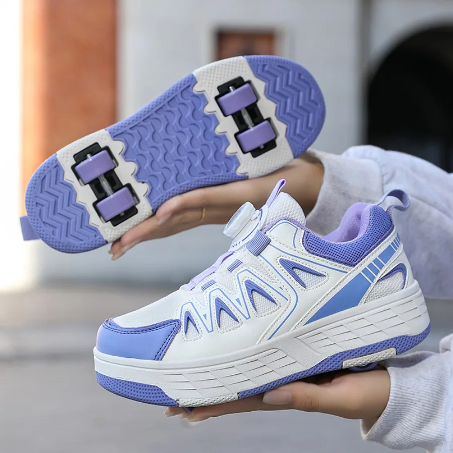 Roller Skate Shoes Ultra-Light Children's Girls Sneakers With Four Wheels Sport Outdoor Walking Running Sneakers Kids Gifts