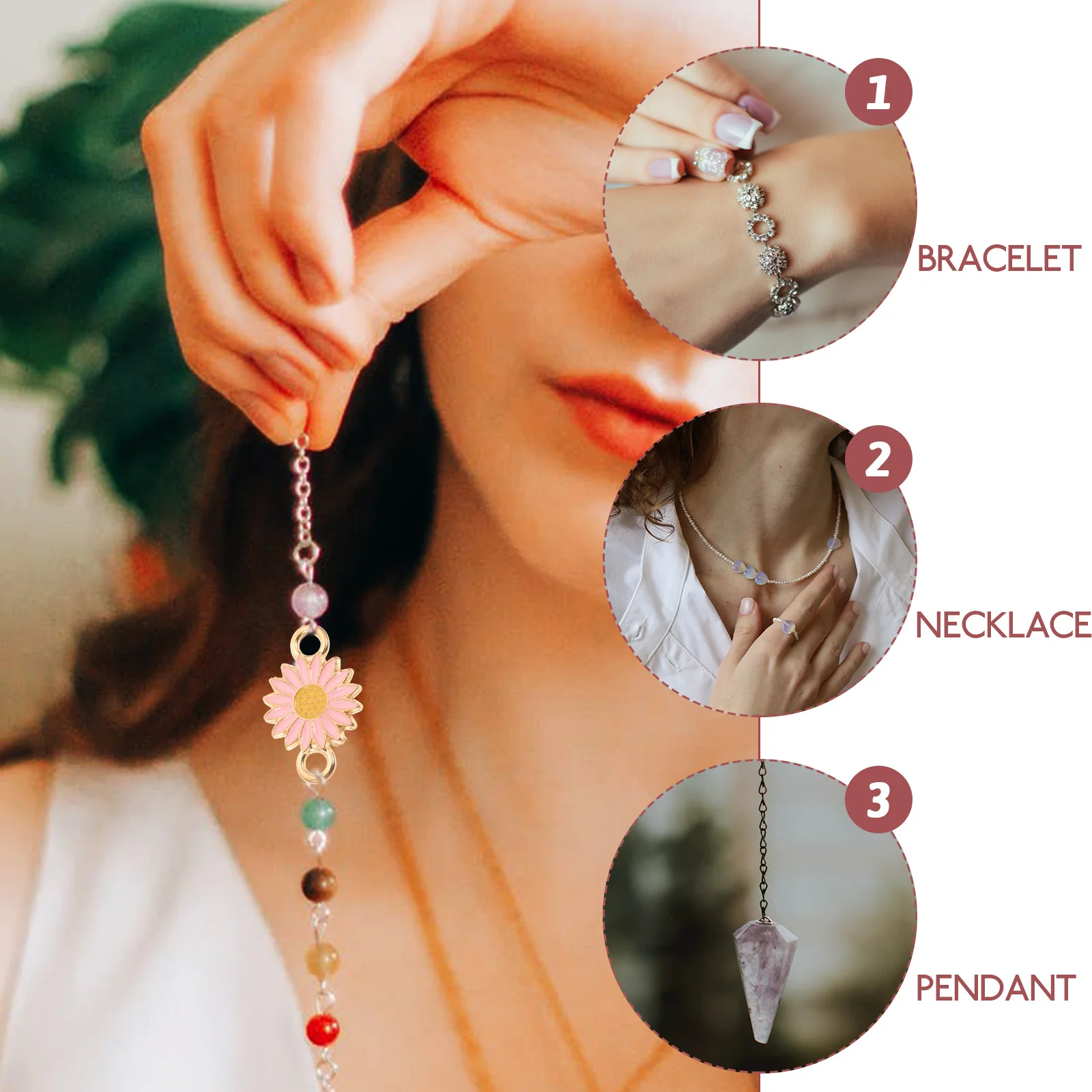 

20Pcs DIY Jewelry Findings Flower Design Charms Link Pendants for Handcraft Necklace Bracelet Ornament Alloy Craft Accessories