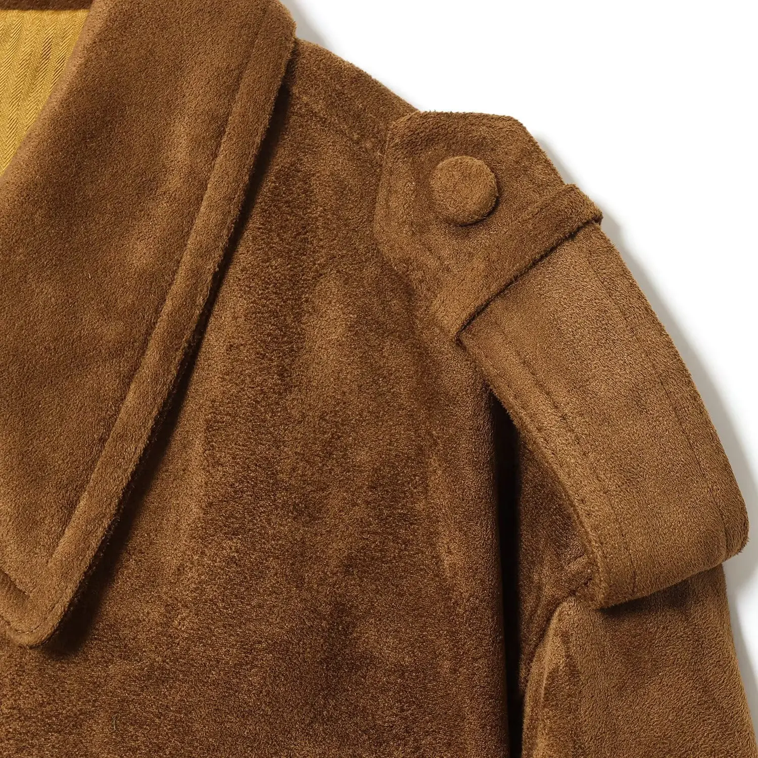 JNLEAOG 秋の新作 スエード風 レトロ ワークウェア風 ジャケット アウター ポリエステル スタンドカラー ジップアップ レディースコート