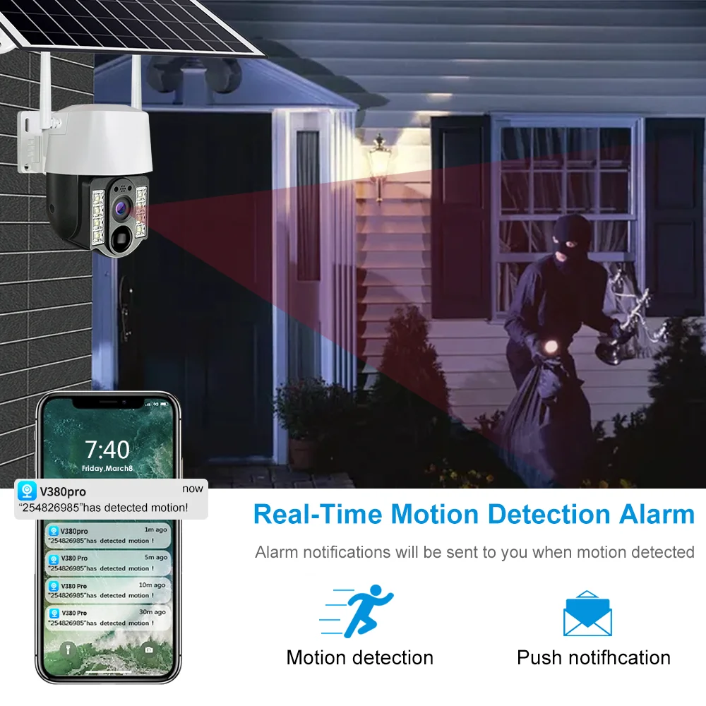 4G SIM Card wifi Camera IP solar 5MP HD Night Vision Smart Home Security CCTV Wireless Outdoor Video Surveillance Cameras
