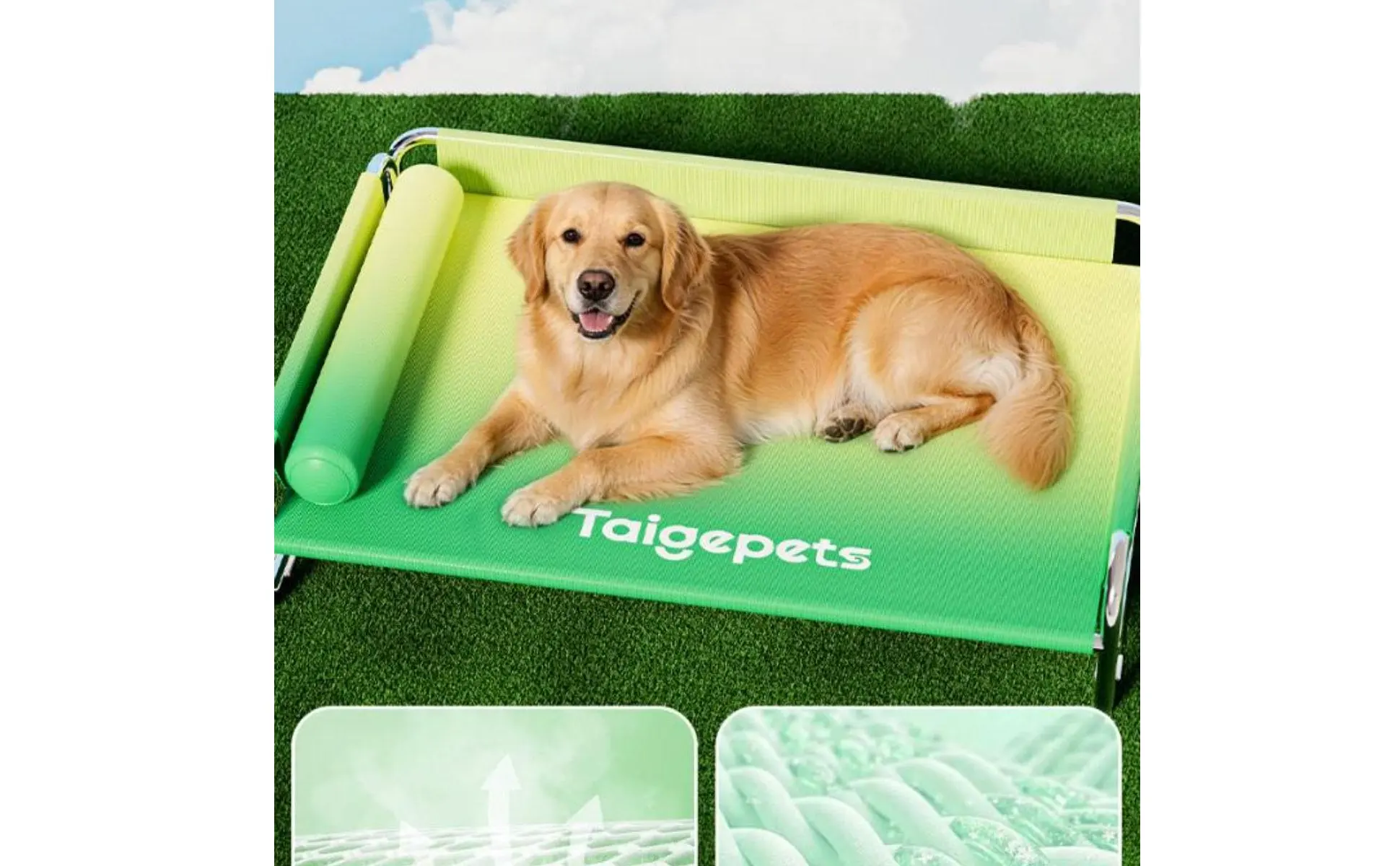 Stainless Steel Dog Bed Washable Elevated Dog Bed Pet Furniture Long-Lasting Cooling for Large Dogs