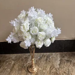 Cuatomized Size Artificial White Rose cherry blossom Large Flower Ball Table Centerpieces Wedding Decor Road Lead Flower Ball