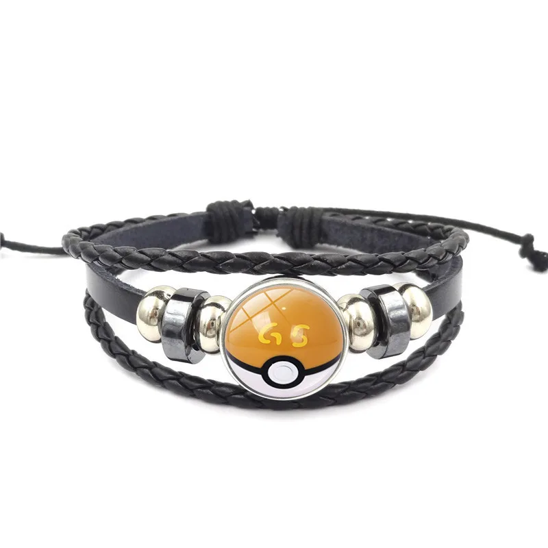 Anime Poke Ball Handmade Multi Layer Woven Bracelet Anime Surrounding Time Gem Fashion Handicrafts Wholesale