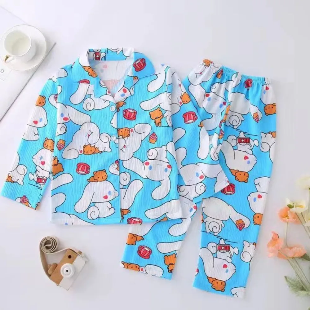 

Cute Sanrio Children Pajama Sets Loose Comfortable Soft Kids Nightwear Set Breathable Suitable Print Pajamas Suit Autumn Winter