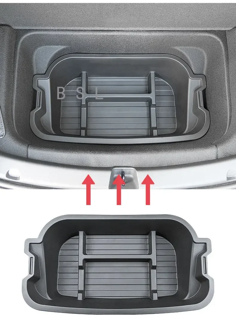 Accessories For Tesla Model Y 2021 2022 2023 2024 TPE Car Trunk Spare Tire Storage Box Receive Container Organizer Case Tray