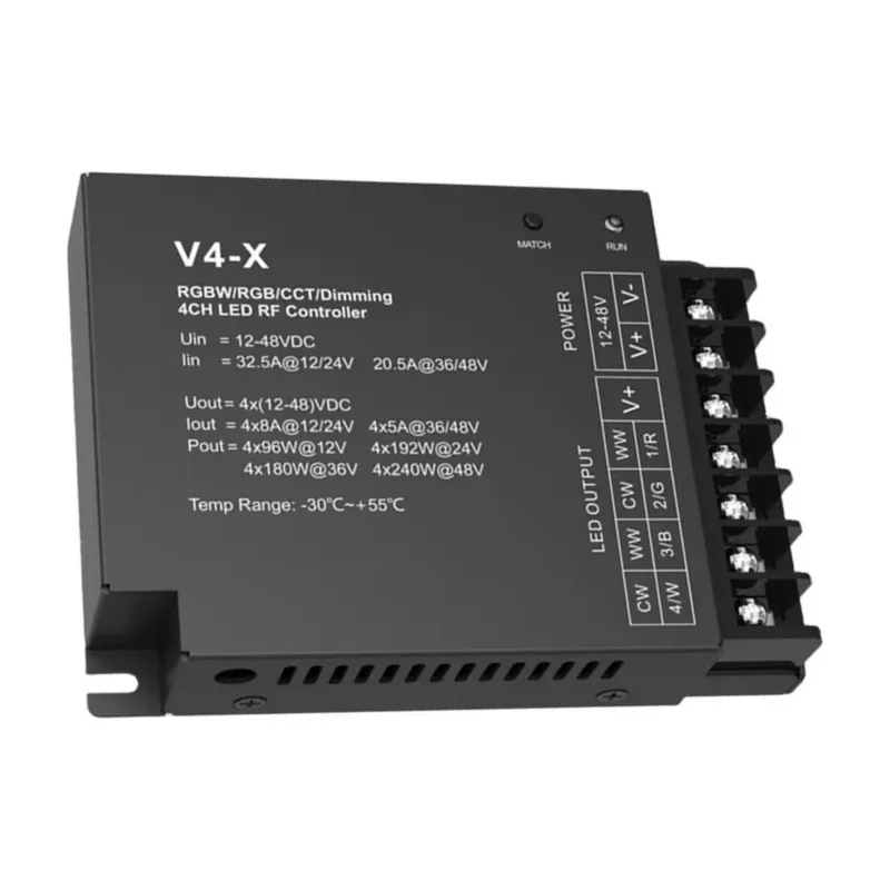 B62B-Skydance V4-X 4 Channel Rgb RGBW Led Controller 2.4G RF Remote Dimmer 4 In 1 Functionality