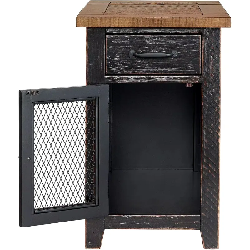 Tavolino rustico, nero antico e miele