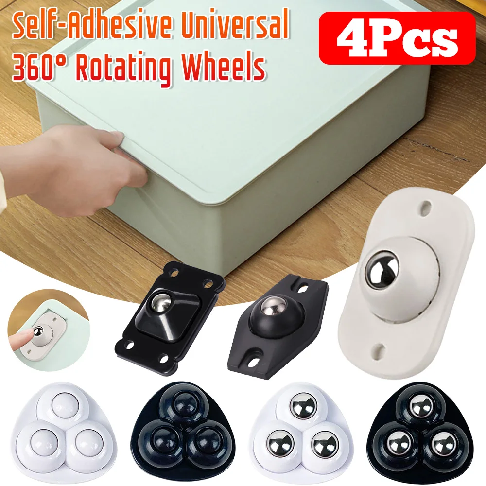 Lot De 12 Roulettes Adhésives Orientables 360° – Pour Poubelle, Meubles, Etc.